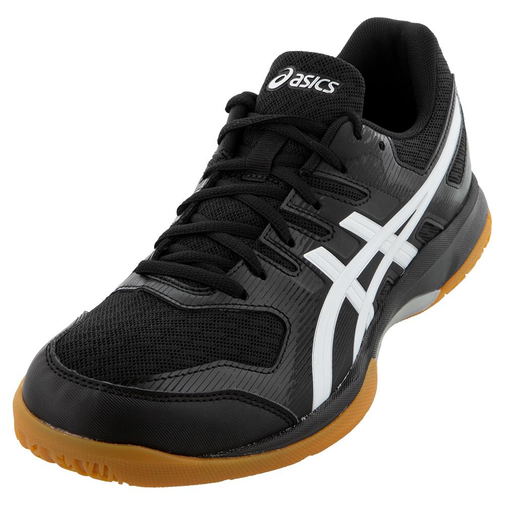 ASICS Mens GELRocket 9 Squash Shoes Black and White